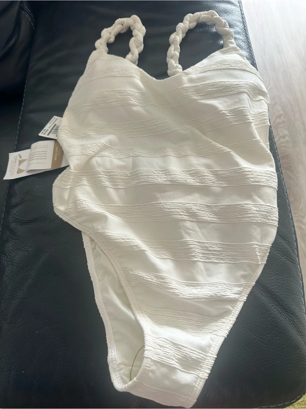 Cream Textured One-Piece Swimsuit